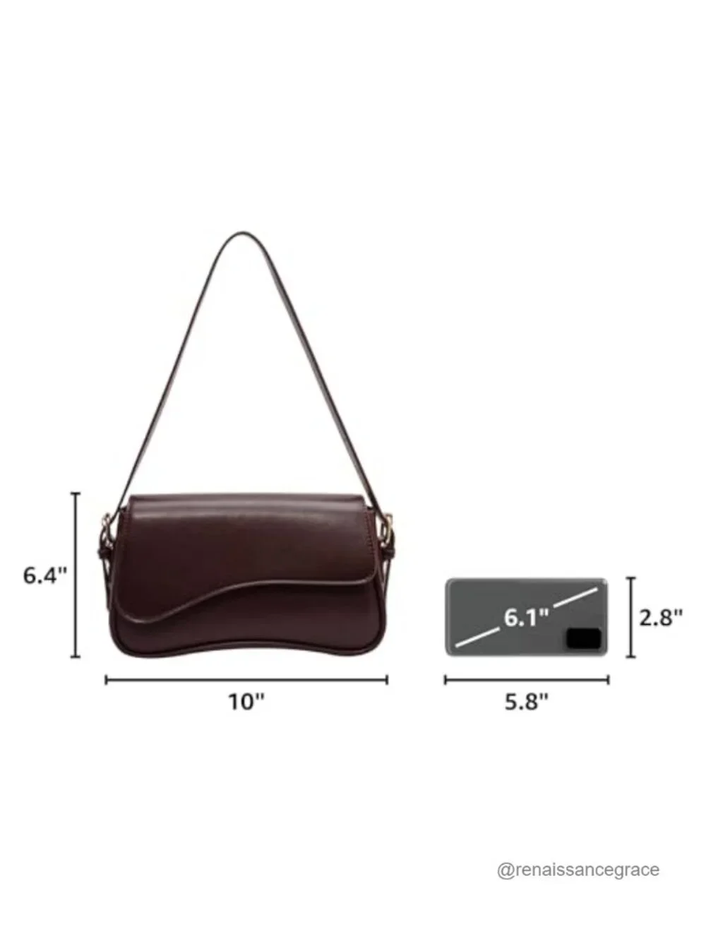 PU Leather Shoulder Bag Y2K Hobo Purse Crossbody Adjustable Strap